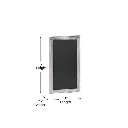 Bảng Phấn Treo Tường Flash Furniture HGWA-GDIS-CRE8-662315-GG - 27.9 cm Rộng x 43.2 cm Cao, Khung Gỗ Thông, Trắng