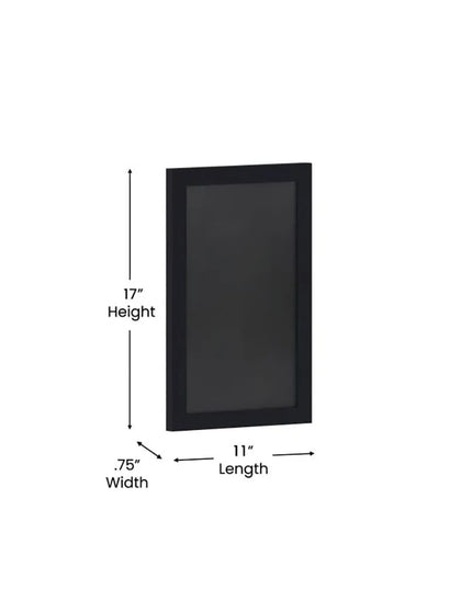Bảng Phấn Treo Tường Flash Furniture HGWA-GDIS-CRE8-862315-GG - 27.9 cm Rộng x 43.2 cm Cao, Khung Gỗ Thông, Đen
