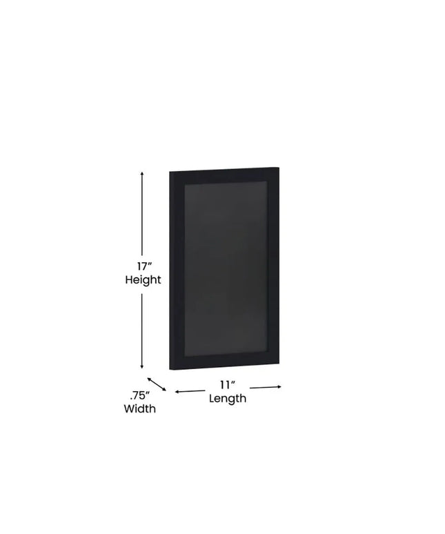 Bảng Phấn Treo Tường Flash Furniture HGWA-GDIS-CRE8-862315-GG - 27.9 cm Rộng x 43.2 cm Cao, Khung Gỗ Thông, Đen