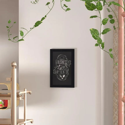 Bảng Phấn Treo Tường Flash Furniture HGWA-GDIS-CRE8-862315-GG - 27.9 cm Rộng x 43.2 cm Cao, Khung Gỗ Thông, Đen