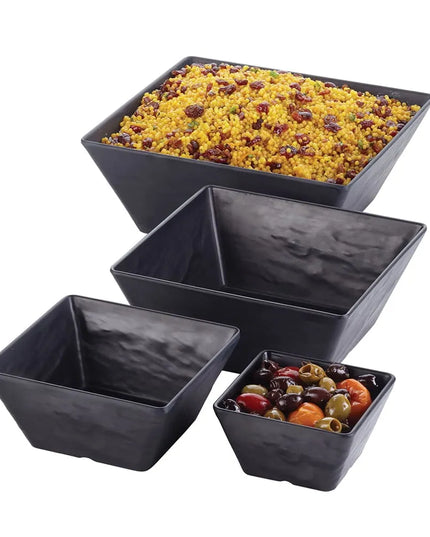Bát Vuông Melamine Phục Vụ American Metalcraft FSMEL94 3.7 l Màu Đen