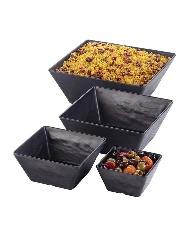 Bát Vuông Melamine Phục Vụ American Metalcraft FSMEL94 3.7 l Màu Đen