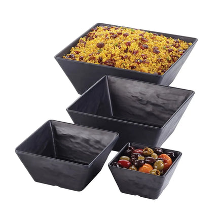 Bát Vuông Melamine Phục Vụ American Metalcraft FSMEL94 3.7 l Màu Đen