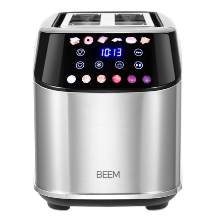 BEEM | 2‑Slice Slot Toaster – 1.4 kW - Touch Display - 2 Independent Slots - Stainless Steel