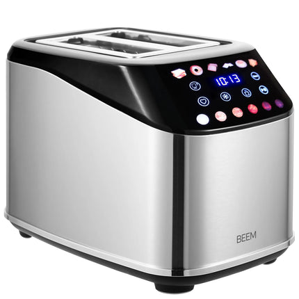 BEEM | 2‑Slice Slot Toaster – 1.4 kW - Touch Display - 2 Independent Slots - Stainless Steel