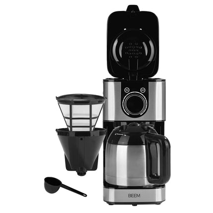 BEEM | Manual Fill Filter Coffee Machine, Thermal Carafe – 1 Litre - 24h Timer - Stainless Steel