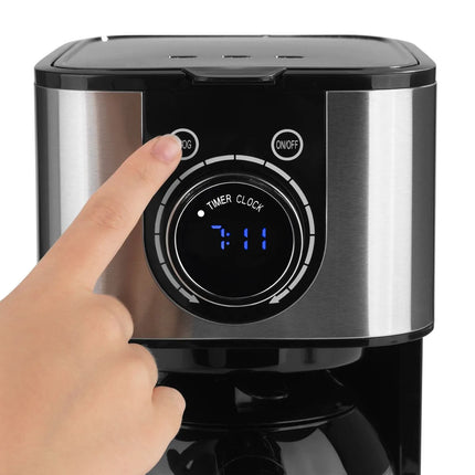 BEEM | Manual Fill Filter Coffee Machine, Thermal Carafe – 1 Litre - 24h Timer - Stainless Steel