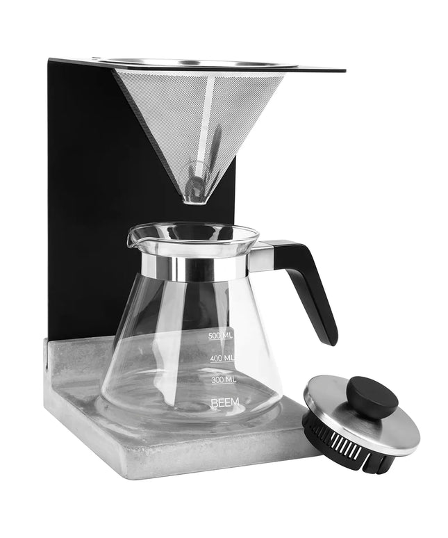 BEEM | Pour-Over Coffee Maker Set – 0.5 L - Permanent Filter - Concrete Look Base - 946 ml