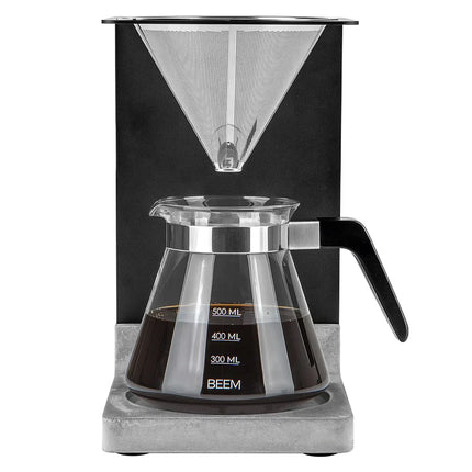 BEEM | Pour-Over Coffee Maker Set – 0.5 L - Permanent Filter - Concrete Look Base - 946 ml