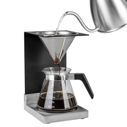 BEEM | Pour-Over Coffee Maker Set – 0.5 L - Permanent Filter - Concrete Look Base - 946 ml