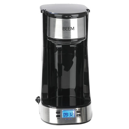 BEEM | Single Coffee Maker – Stainless Steel - 400 ml Travel Mug - 24-hour Timer - Permanent Filter