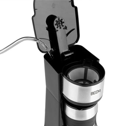 BEEM | Single Coffee Maker – Stainless Steel - 400 ml Travel Mug - 24-hour Timer - Permanent Filter