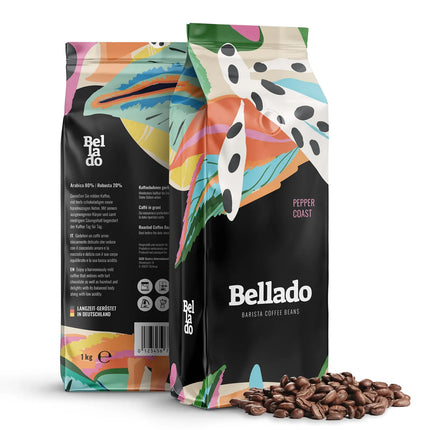 BELLADO| Pepper Coast Coffee Beans – Light Roast-Chocolate & Hazelnut-24 x 1 kg-14% off per kg