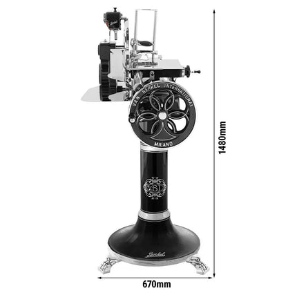 BERKEL | Commercial Flywheel Meat Slicer B114 – Ø319 mm blade - Black - With Stand - 670×825×1480 mm