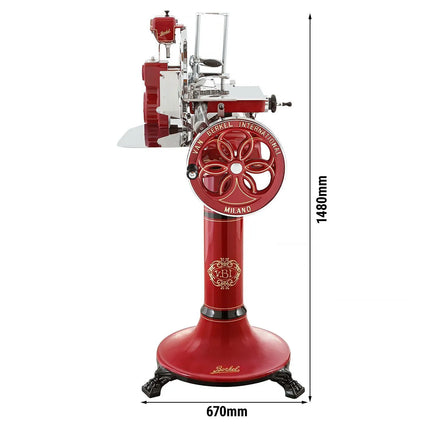 BERKEL | Commercial Flywheel Meat Slicer B114 – Ø319 mm blade - Red - With Stand - 670×825×1480 mm