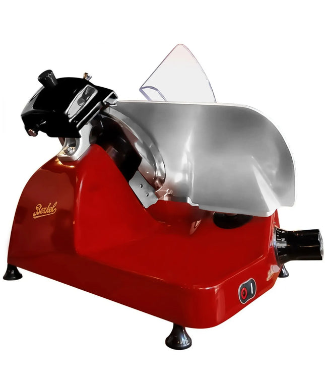 BERKEL | Commercial Pro Line XS25 Electric Gravity Feed Meat Slicer – Ø250 mm - 330 W - Red - 38° plate tilt