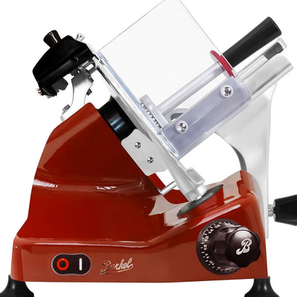 BERKEL | Commercial Pro Line XS25 Electric Gravity Feed Meat Slicer – Ø250 mm - 330 W - Red - 38° plate tilt