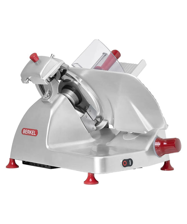 BERKEL | Commercial Pro Line XS25 Electric Gravity Feed Meat Slicer – Ø300 mm - 350 W - Silver - 230 mm round - 245×195 mm rectangular