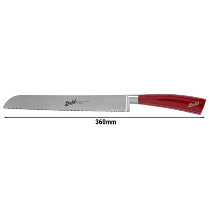 BERKEL | Elegance Bread Knife – 22 cm Serrated Blade - Red Resin Handle
