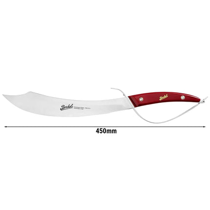 BERKEL | Elegance Champagne Sabre Knife – 310 mm blade - red resin handle - stainless steel