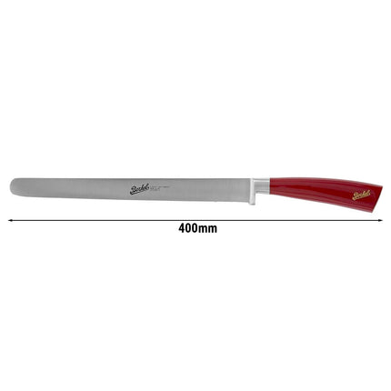 BERKEL | Elegance Salami & Cheese Knife – 26 cm Flexible Blade - Red Resin Handle