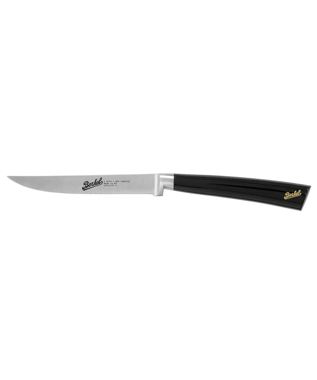BERKEL | Elegance Steak Knife – 11 cm - Gloss Black Resin Handle