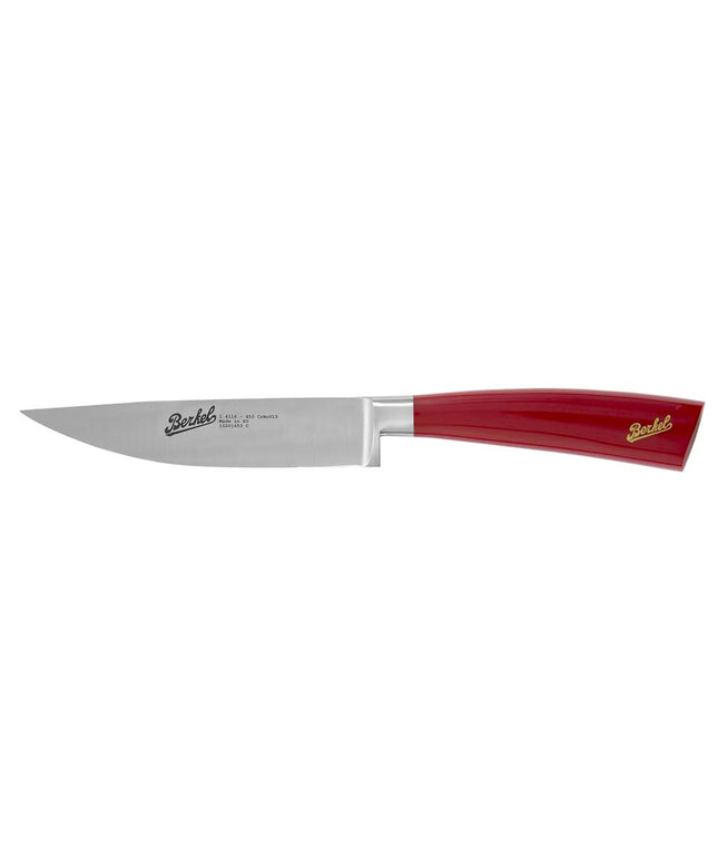 BERKEL | Elegance Utility Kitchen Knife – 16 cm Short Blade - Red Resin Handle