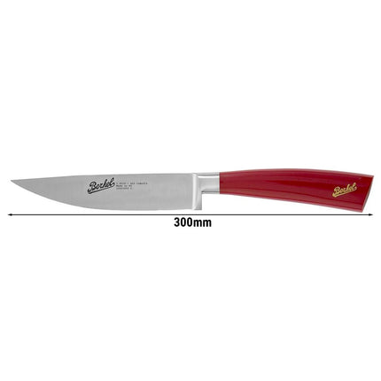 BERKEL | Elegance Utility Kitchen Knife – 16 cm Short Blade - Red Resin Handle
