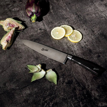 BERKEL | Elegance Utility Kitchen Knife – 20 cm - Gloss Black Resin Handle