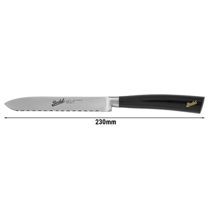BERKEL | Elegance Utility Knife – 12 cm - Gloss Black Resin Handle