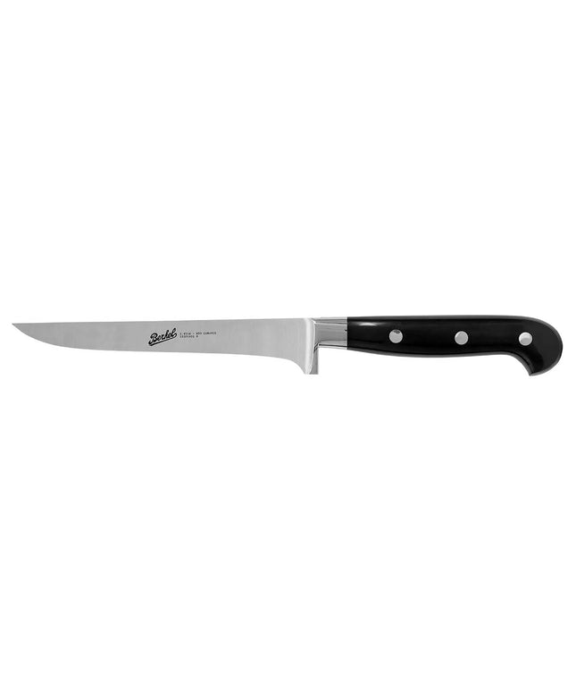 BERKEL | Professional Boning Knife – 160 mm Blade - Glossy Black Resin Handle
