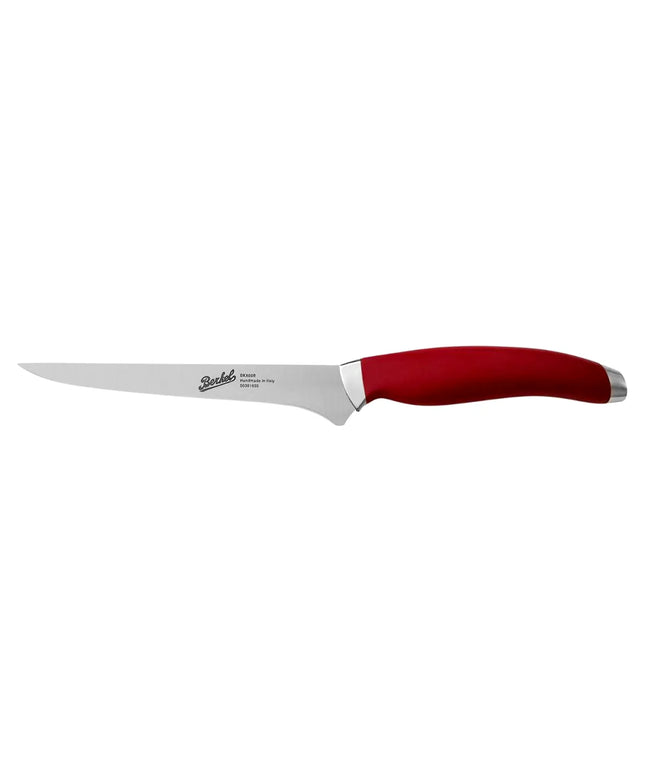BERKEL | Teknica Professional Boning Knife – Red Resin Handle – 160 mm Blade – 3 mm Steel