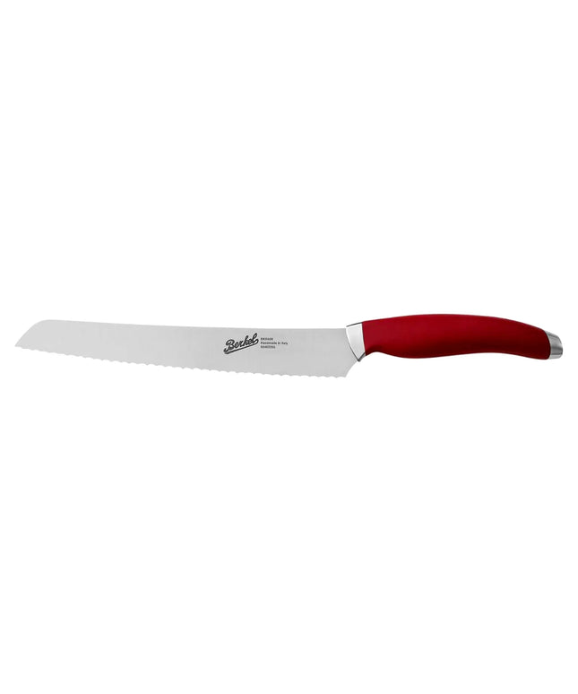 BERKEL | Teknica Professional Bread Knife – Red Resin Handle – 220 mm Serrated Blade – 3 mm Steel