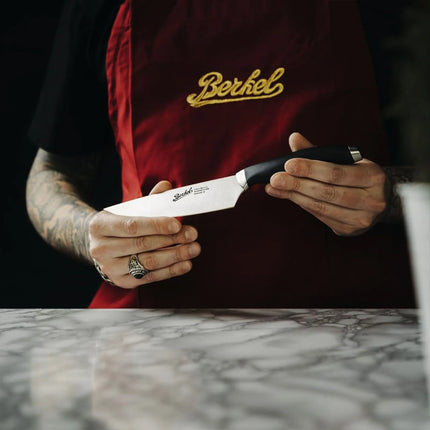 BERKEL | Teknica Professional Chef’s Knife – Black Resin Handle – 150 mm Blade – 3 mm Steel