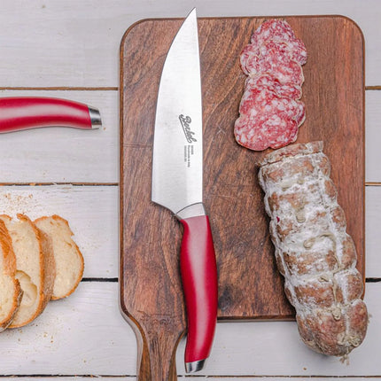 BERKEL | Teknica Professional Chef’s Knife – Red Resin Handle – 150 mm Blade – 3 mm Steel
