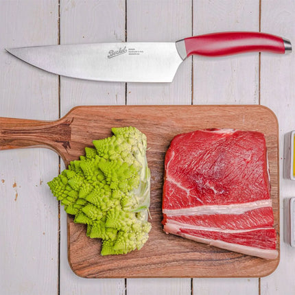 BERKEL | Teknica Professional Chef’s Knife – Red Resin Handle – 220 mm Blade – 3 mm Steel