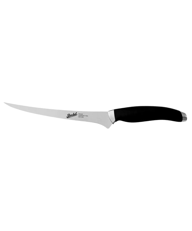BERKEL | Teknica Professional Filleting Knife – Black Resin Handle – 190 mm Flexible Blade – 3 mm Steel