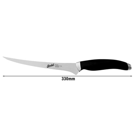 BERKEL | Teknica Professional Filleting Knife – Black Resin Handle – 190 mm Flexible Blade – 3 mm Steel