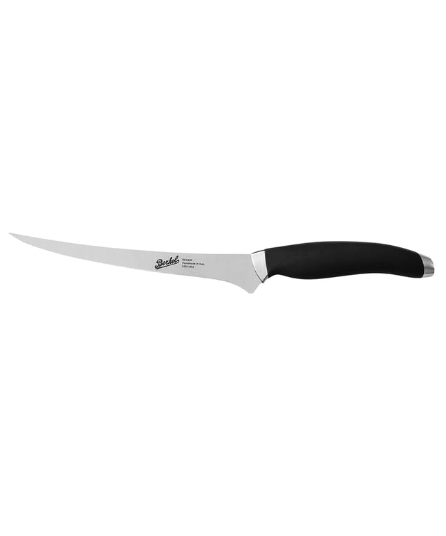 BERKEL | Teknica Professional Filleting Knife – Red Resin Handle – Flexible 3 mm Steel Blade