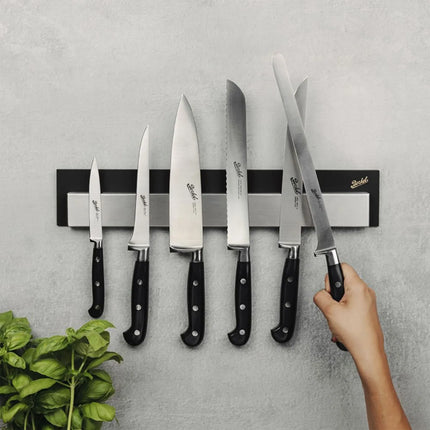 BERKEL | Wall-Mounted Magnetic Knife Strip – Black - 430 mm - AISI 304 Stainless Steel