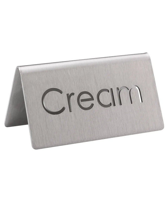 Biển Bàn Đồ Uống "Cream" Service Ideas 1C-BF-CREAM-MOD 7.6 cm x 3.8 cm, Inox Bề Mặt Mờ