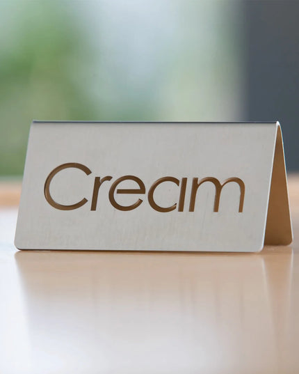 Biển Bàn Đồ Uống "Cream" Service Ideas 1C-BF-CREAM-MOD 7.6 cm x 3.8 cm, Inox Bề Mặt Mờ