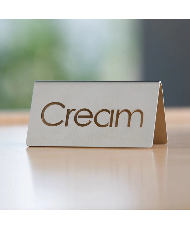 Biển Bàn Đồ Uống "Cream" Service Ideas 1C-BF-CREAM-MOD 7.6 cm x 3.8 cm, Inox Bề Mặt Mờ