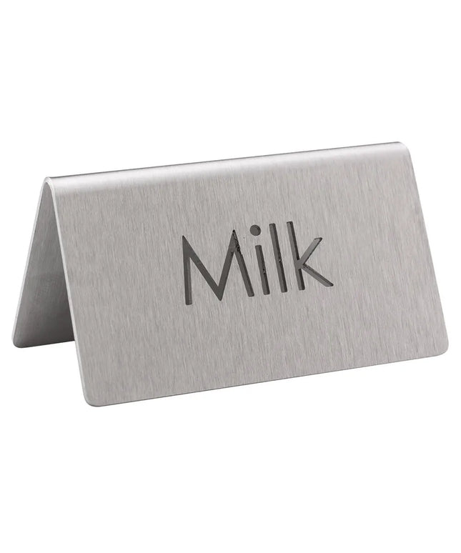 Biển Bàn Đồ Uống "Milk" Service Ideas 1C-BF-MILK-MOD 7.6 cm x 3.8 cm, Inox Bề Mặt Mờ