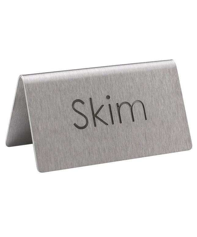 Biển Bàn Đồ Uống "Skim" Service Ideas 1C-BF-SKIM-MOD 7.6 cm x 3.8 cm, Inox Bề Mặt Mờ