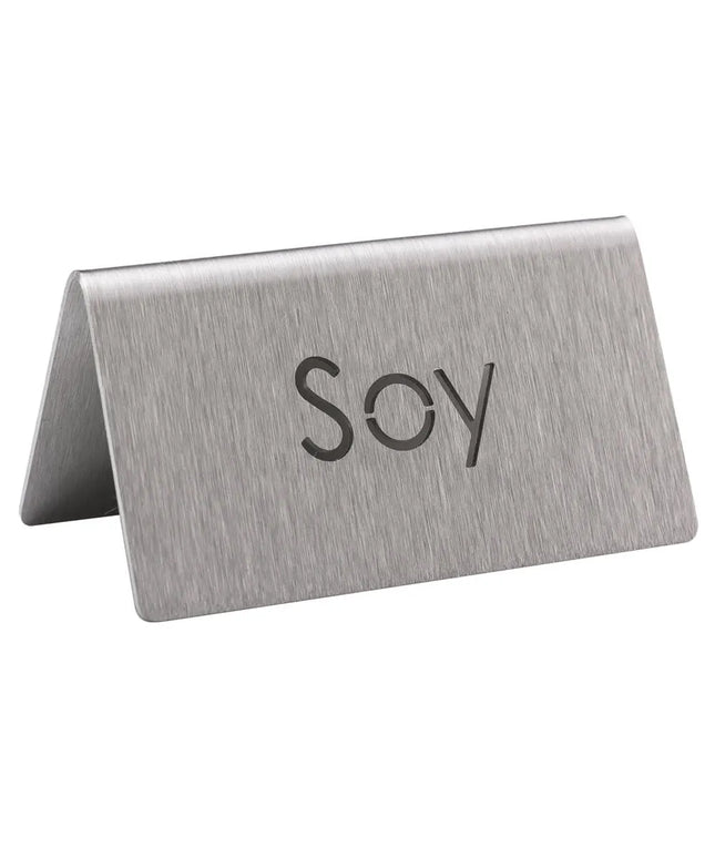Biển Bàn Đồ Uống "Soy" Service Ideas 1C-BF-SOY-MOD 7.6 cm x 3.8 cm, Inox Bề Mặt Mờ