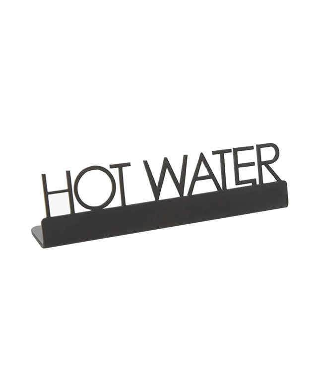 Biển Bàn "Hot Water" American Metalcraft SBHW5 12.7 cm x 3.2 cm, Inox, Đen