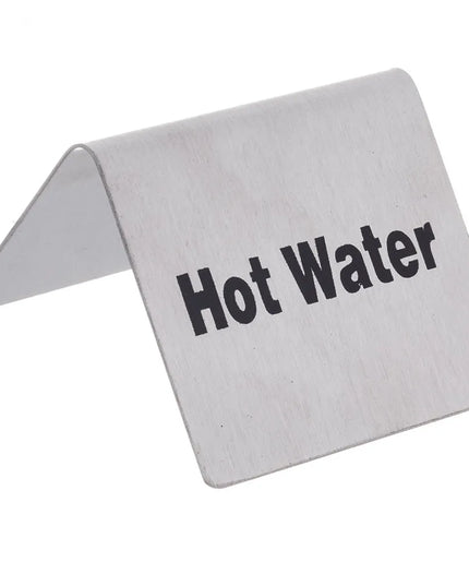 Biển Bàn "Hot Water" Tablecraft B7 5.1 cm x 6.4 cm, Inox