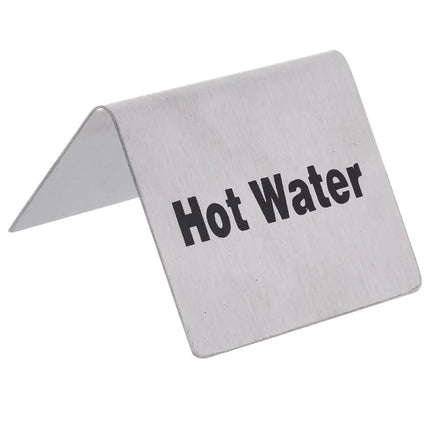 Biển Bàn "Hot Water" Tablecraft B7 5.1 cm x 6.4 cm, Inox