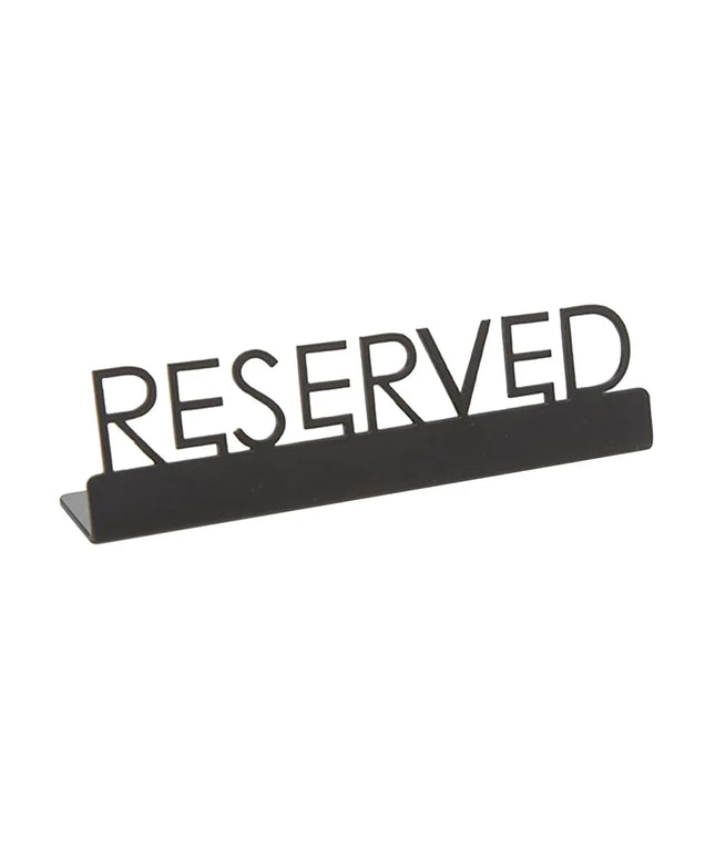 Biển Bàn "Reserved" American Metalcraft SBR5 12.7 cm x 3.2 cm, Inox, Đen